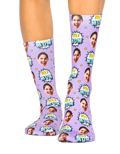 Number 1 Mom Custom Socks