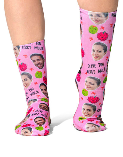 Olive You Berry Much Custom Socks