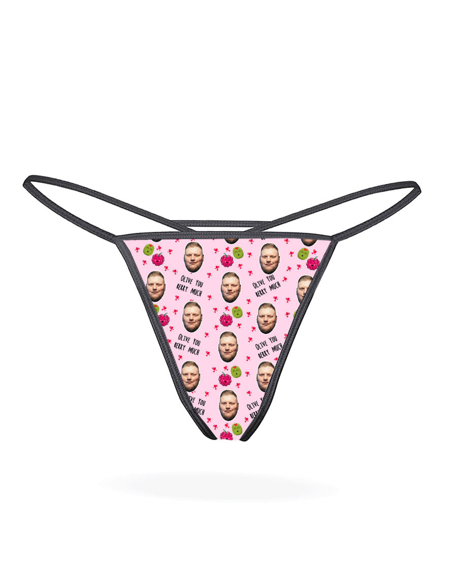 Olive You Berry Much Custom Thong