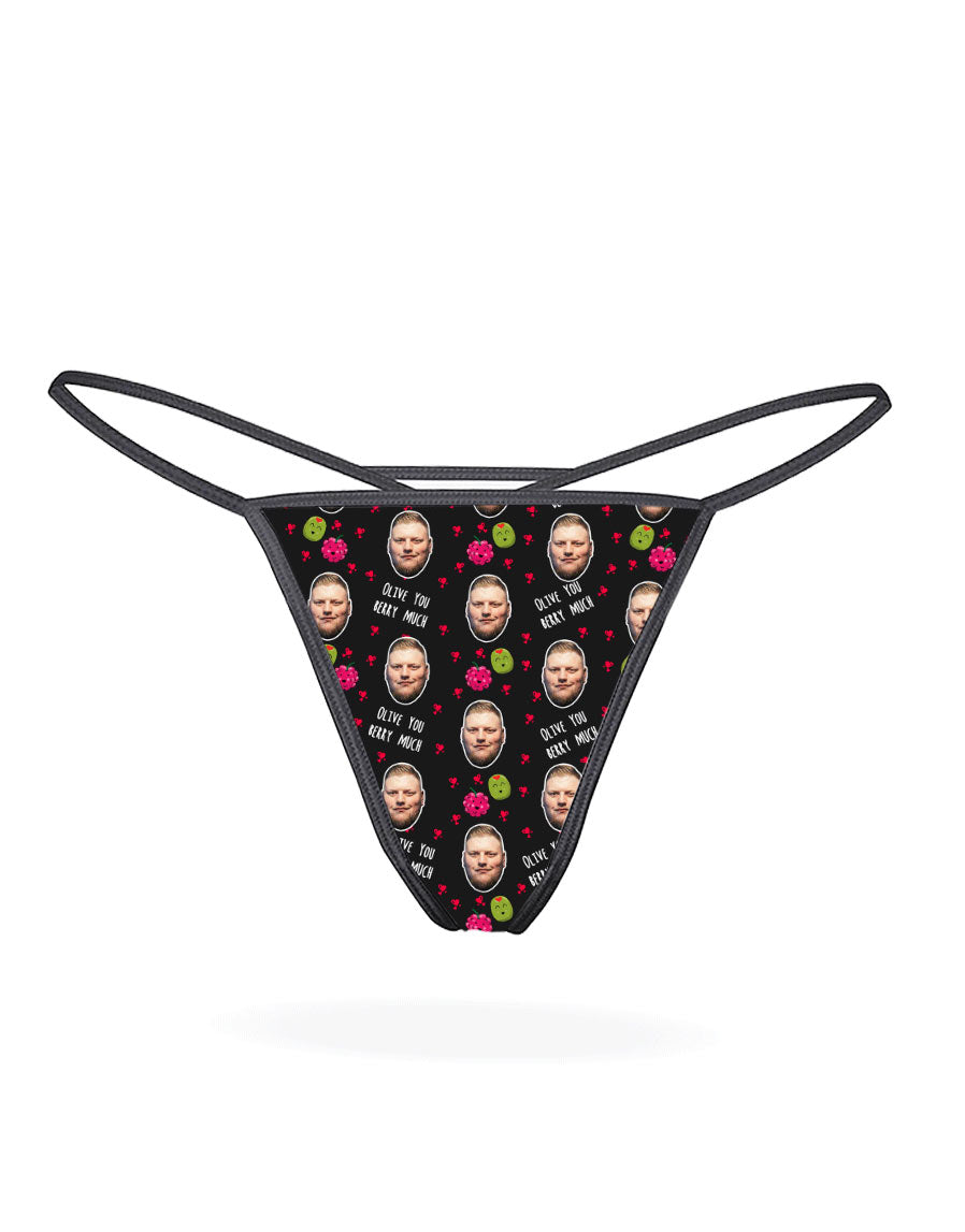 Olive You Berry Much Custom Thong