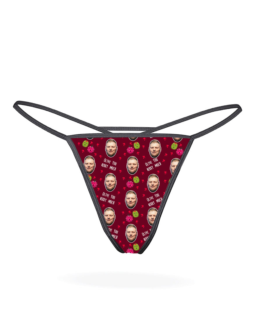 Olive You Berry Much Custom Thong