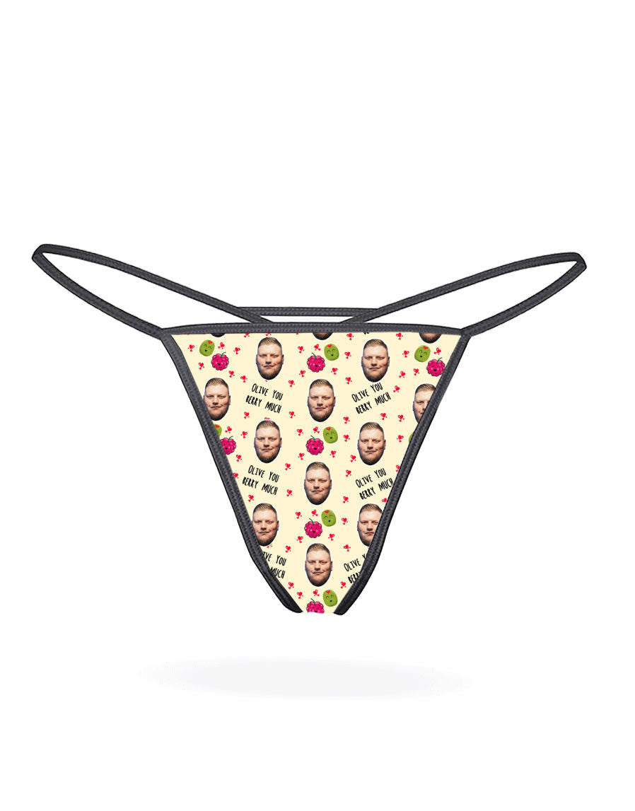 Olive You Berry Much Custom Thong