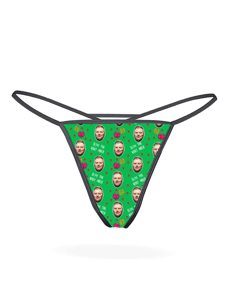 Olive You Berry Much Custom Thong