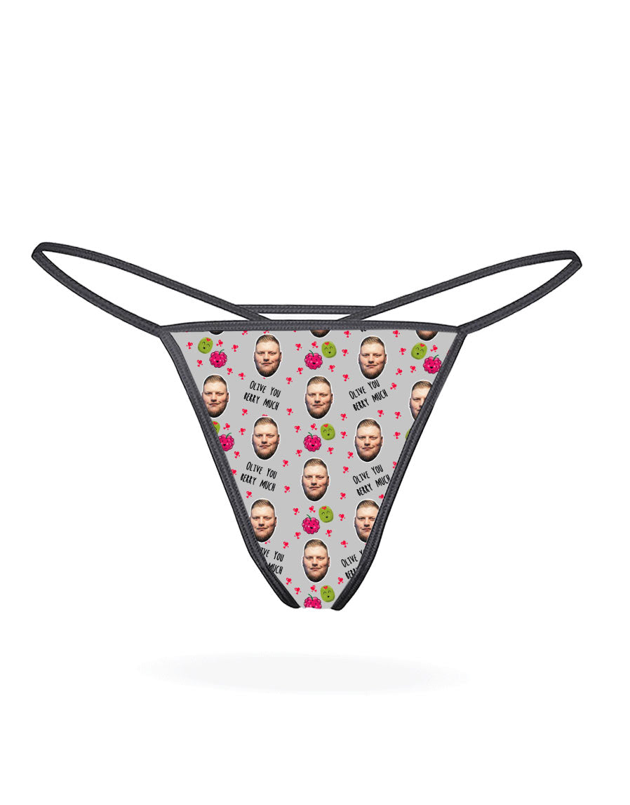 Olive You Berry Much Custom Thong