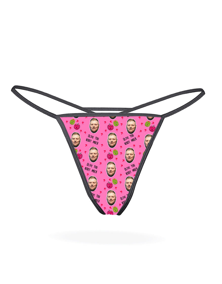 Olive You Berry Much Custom Thong