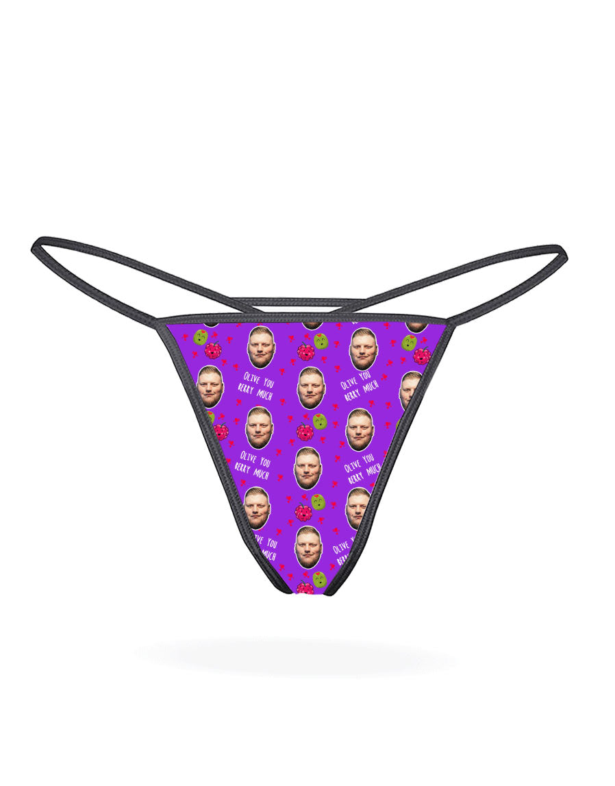Olive You Berry Much Custom Thong
