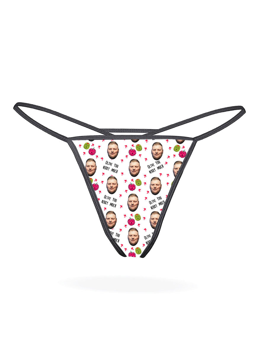 Olive You Berry Much Custom Thong