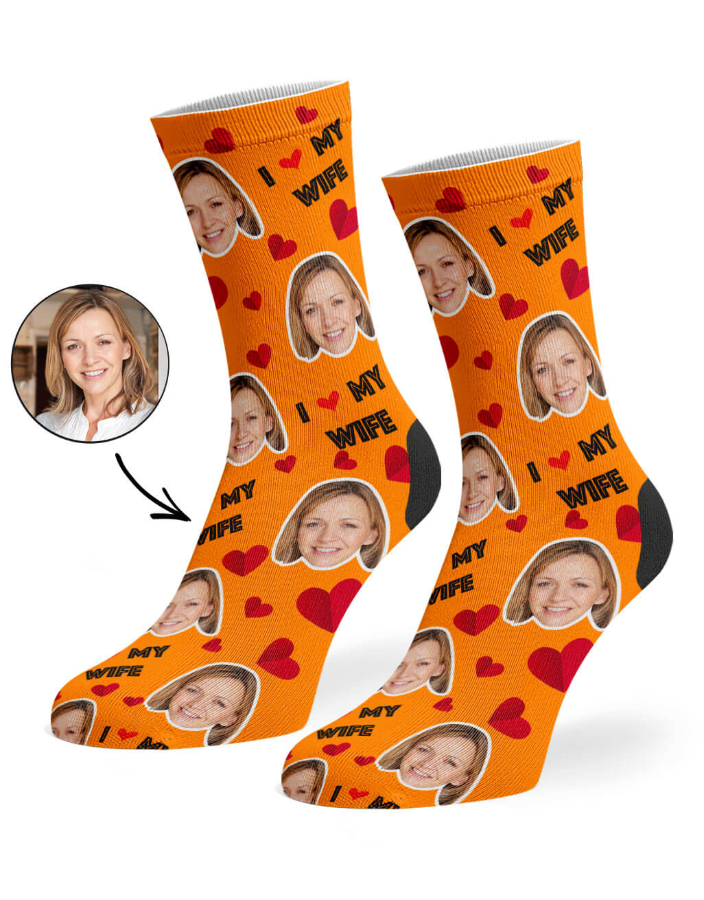 I Love My Wife Custom Socks