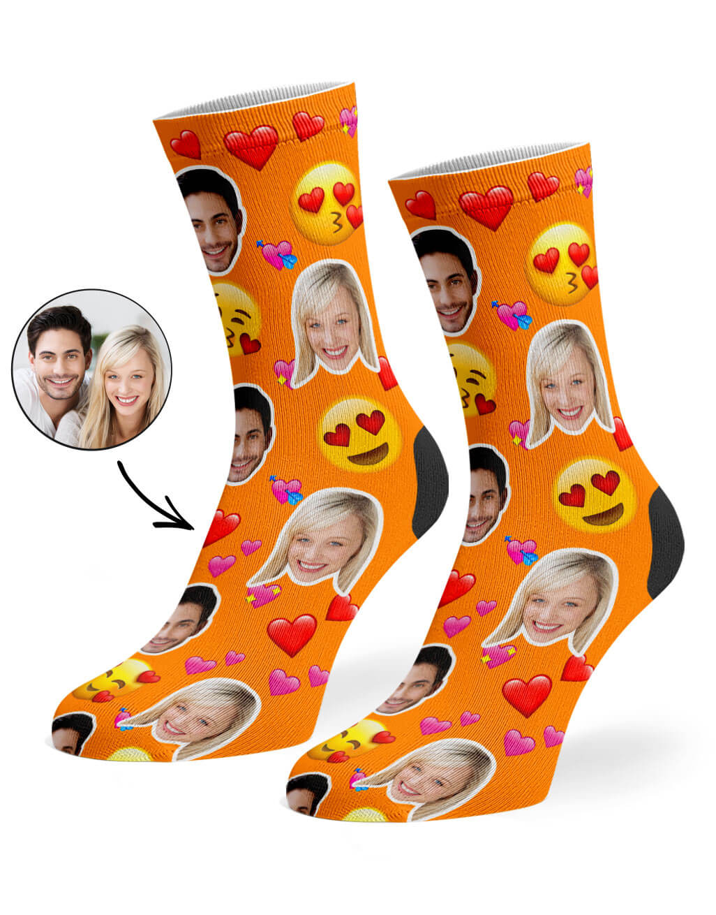 Love Emoji Custom Socks