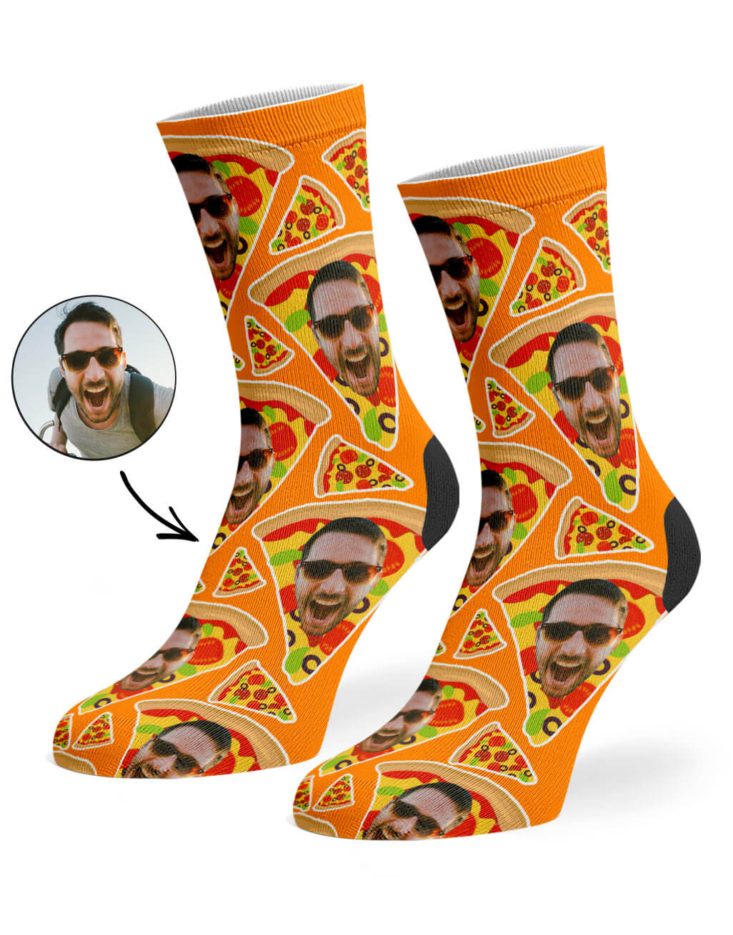 Pizza My Face Custom Socks