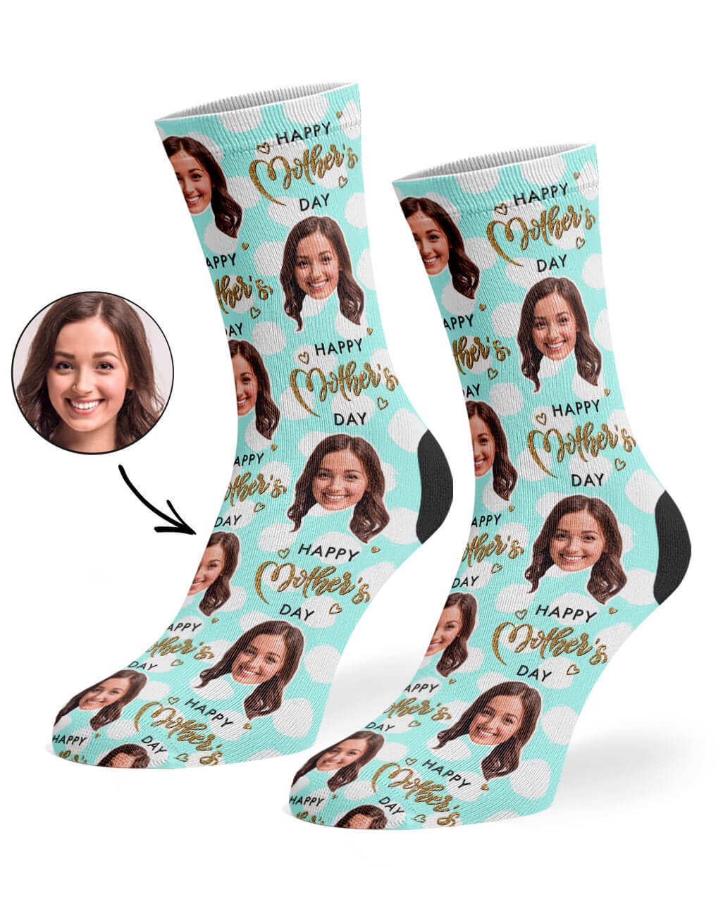 Mother's Day Spotty Custom Socks