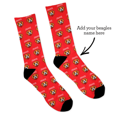 Personalized Named Beagle Custom Socks