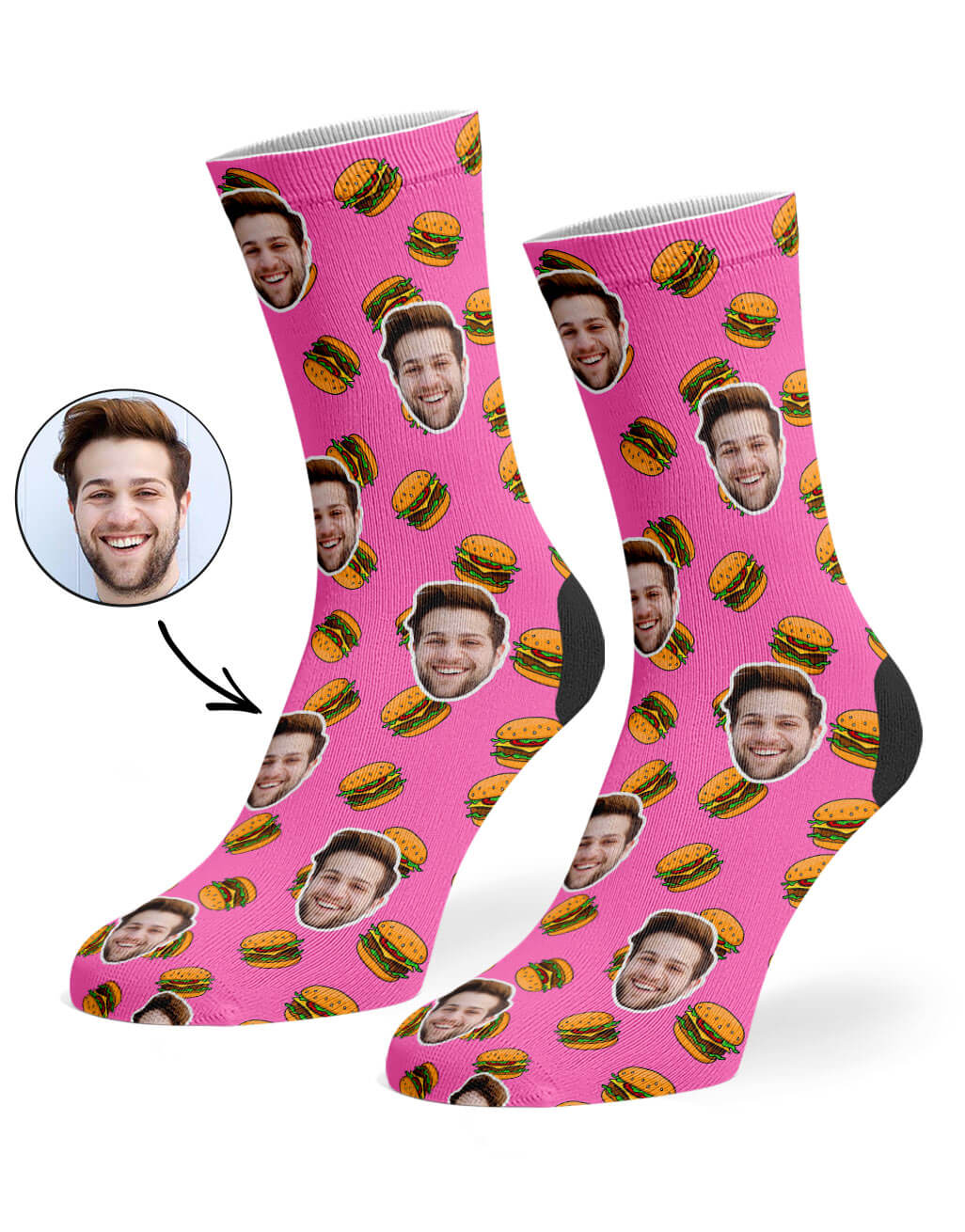 Burger Face Custom Socks
