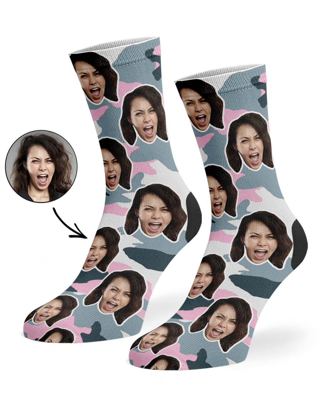 Camo Face Custom Socks