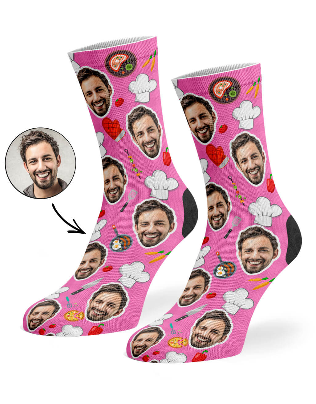 Chef Face Custom Socks