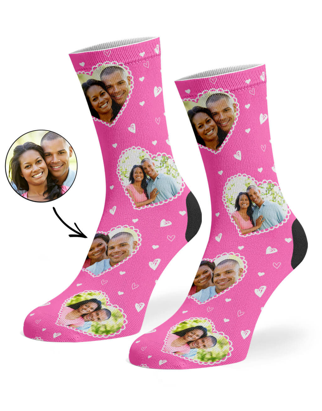 Cute Heart Collage Custom Socks