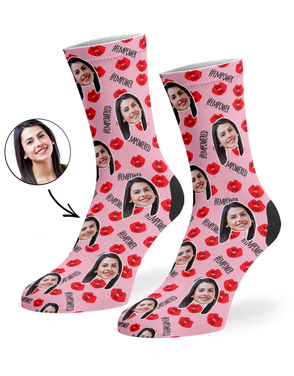 Girl Power Lips Custom Socks