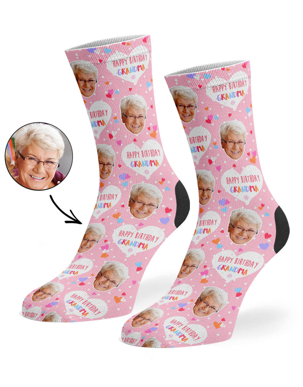 Happy Birthday Grandma Custom Socks