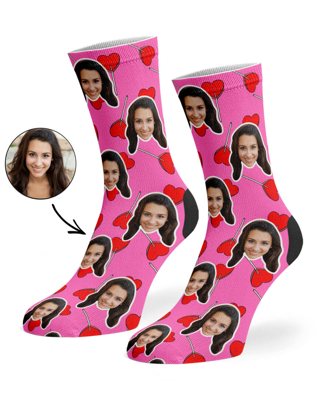 Heart Lollipops Custom Socks