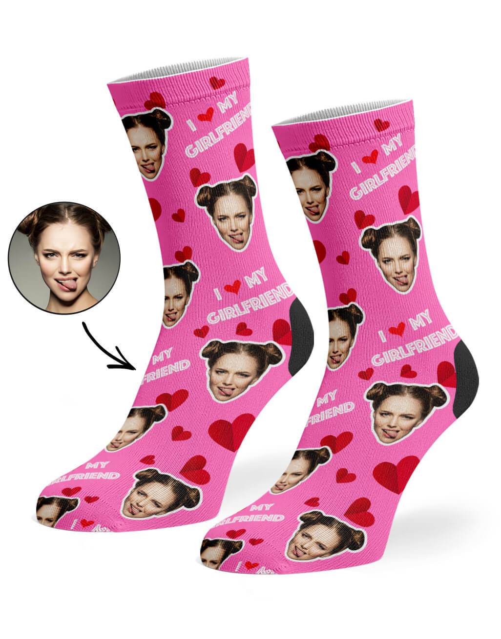 I Love My Girlfriend Custom Socks
