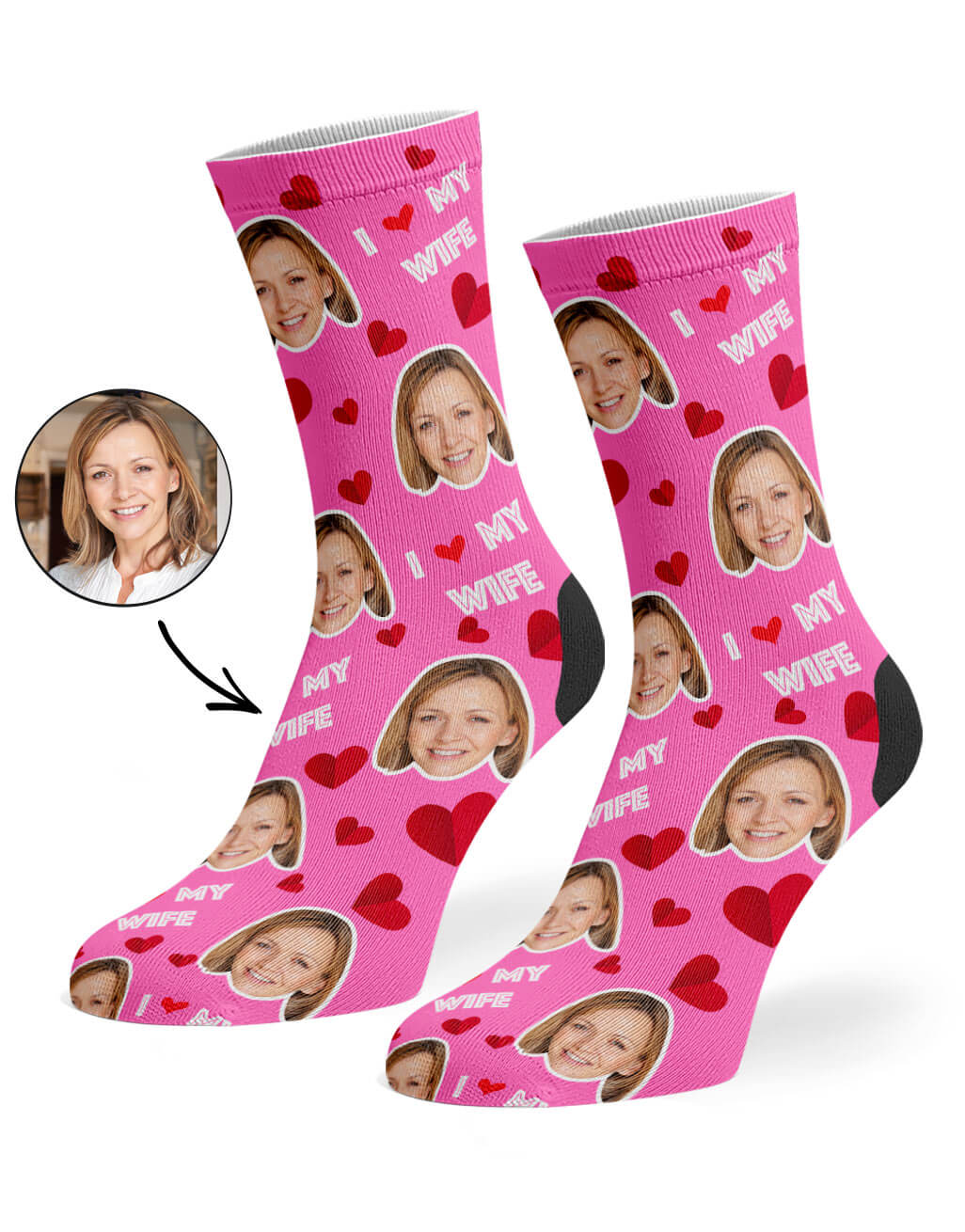 I Love My Wife Custom Socks
