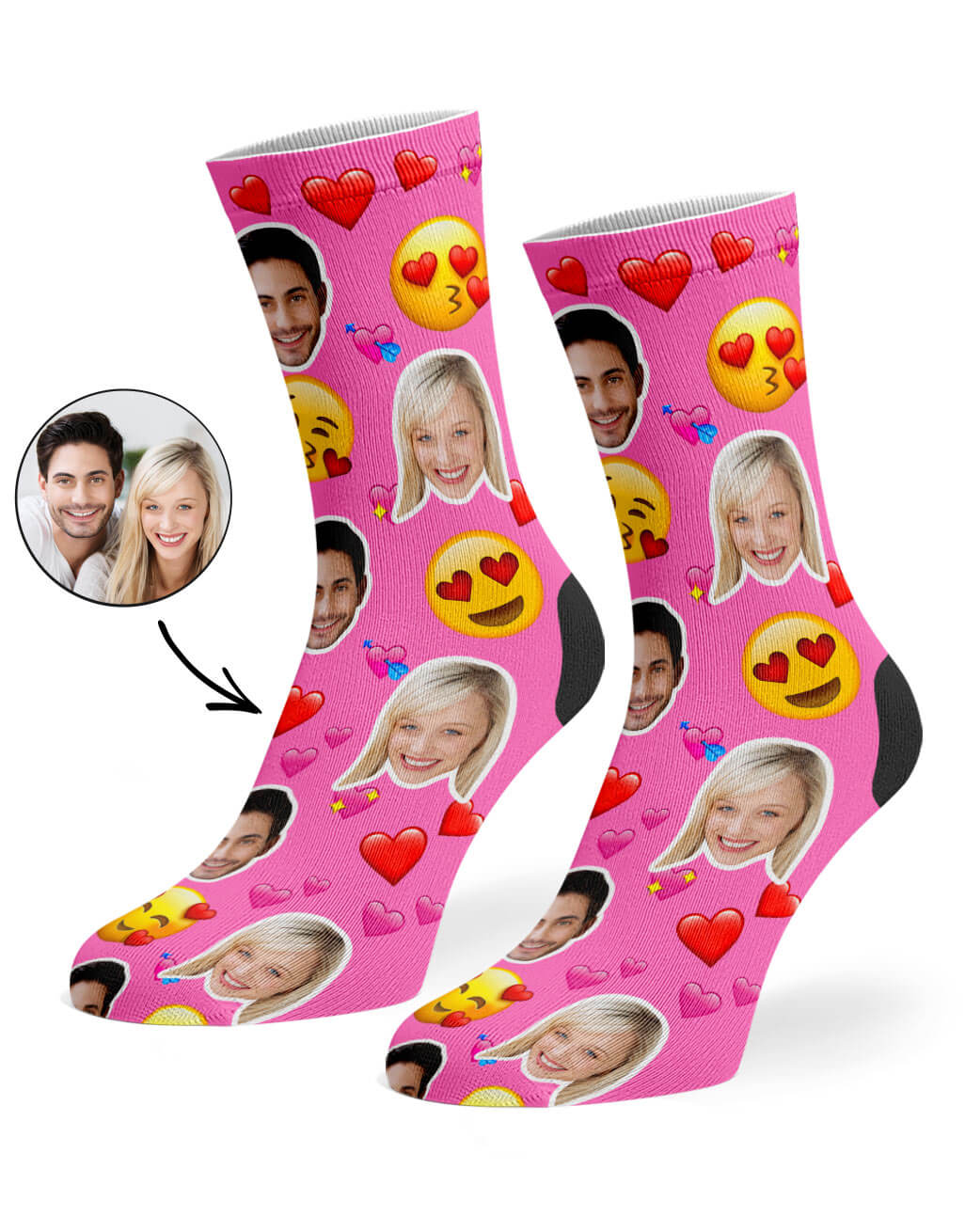 Love Emoji Custom Socks