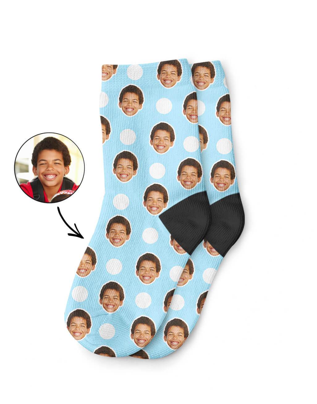 Polka Face Kids Socks