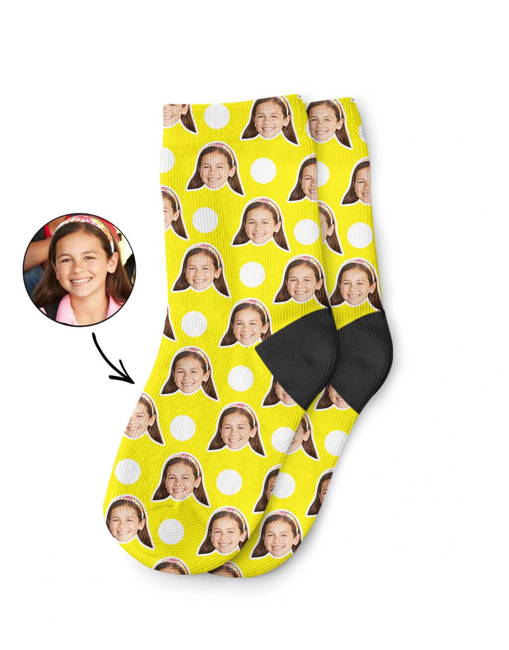 Polka Face Kids Socks