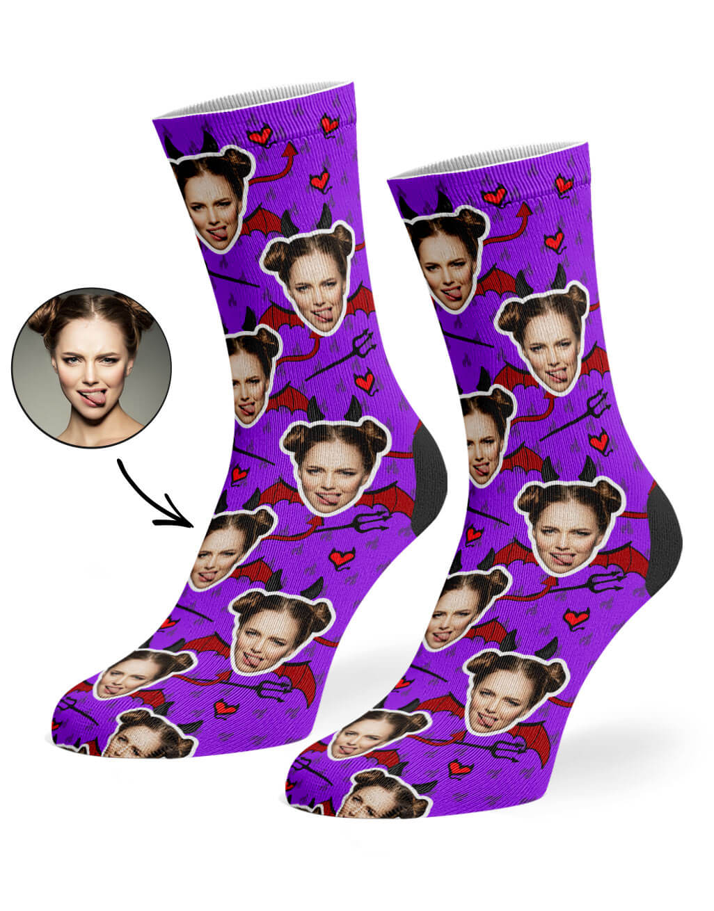 Devil Face Custom Socks