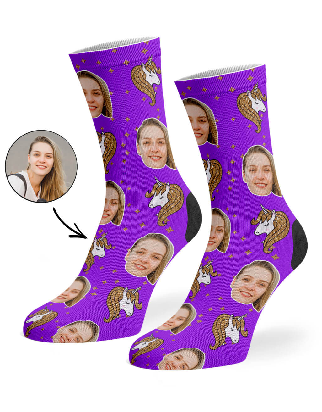 Glitter Unicorn Custom Socks
