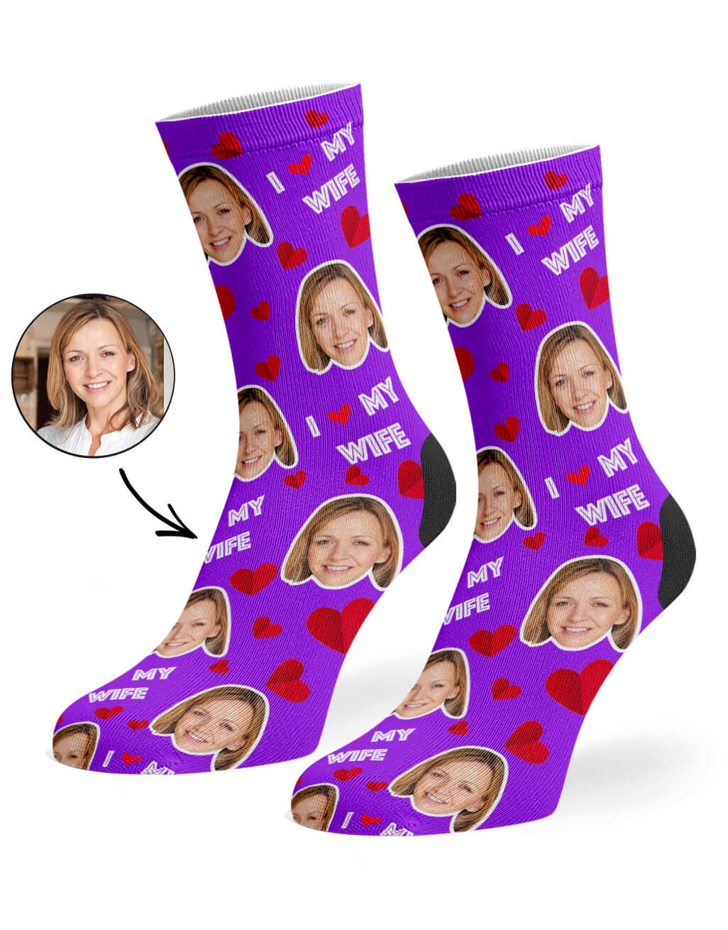 I Love My Wife Custom Socks
