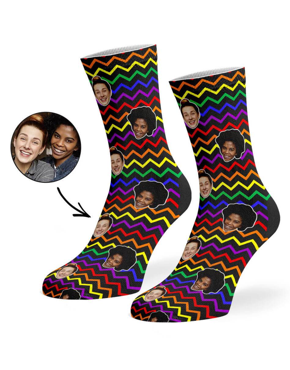 Pride Zig Zags Custom Socks