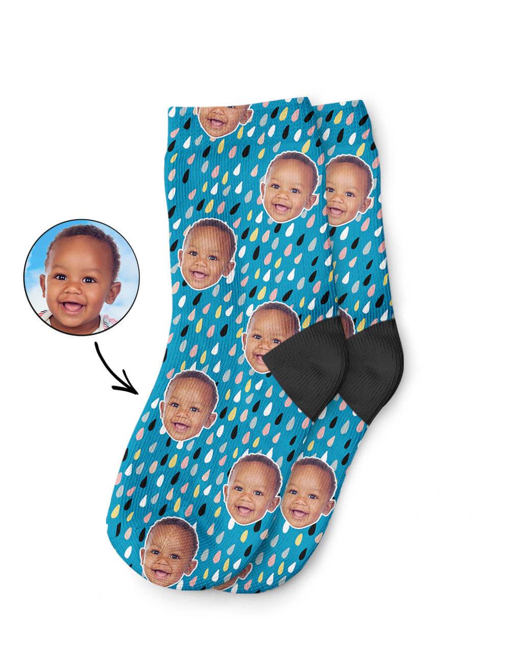 Raindrops Pattern Kids Socks