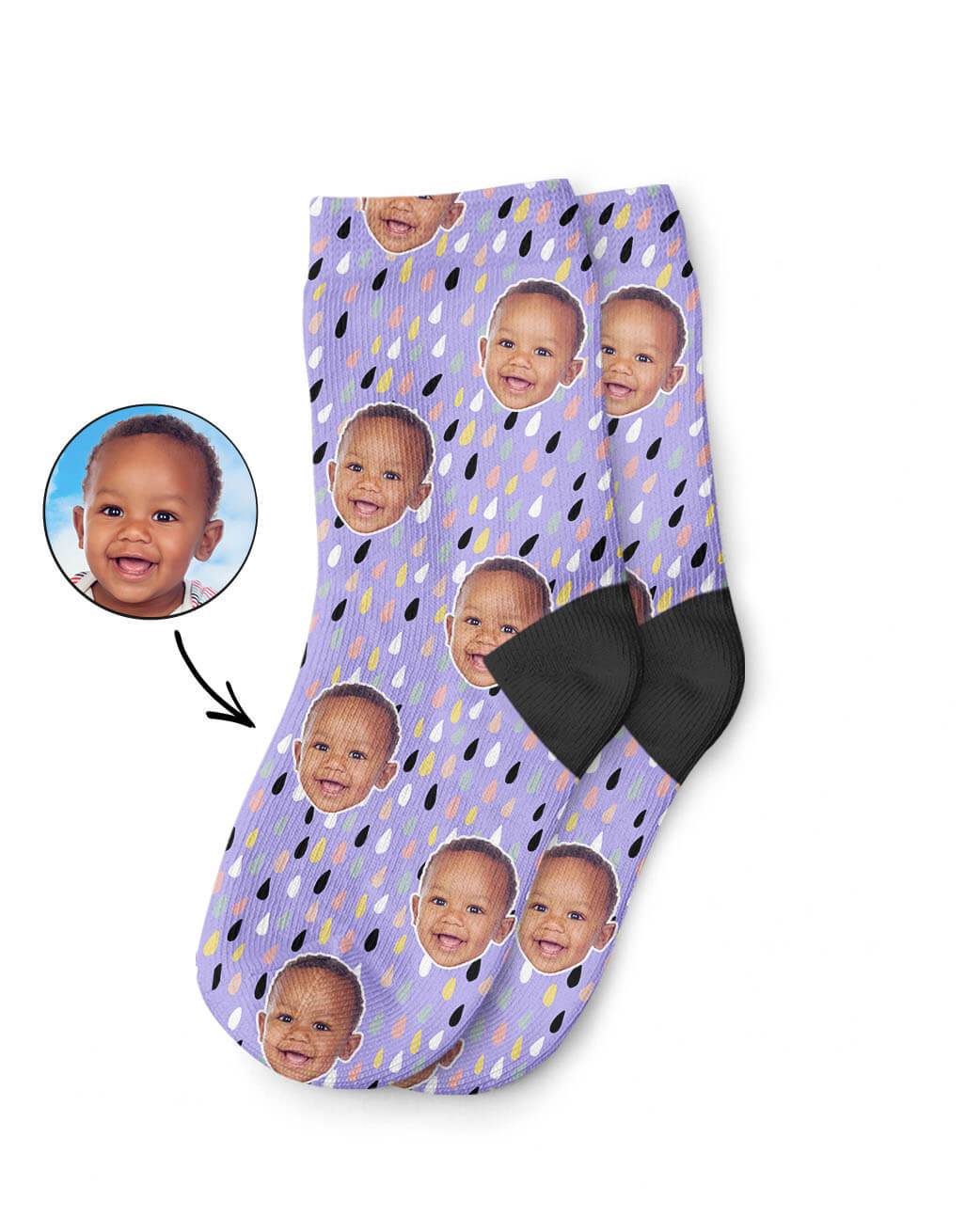 Raindrops Pattern Kids Socks