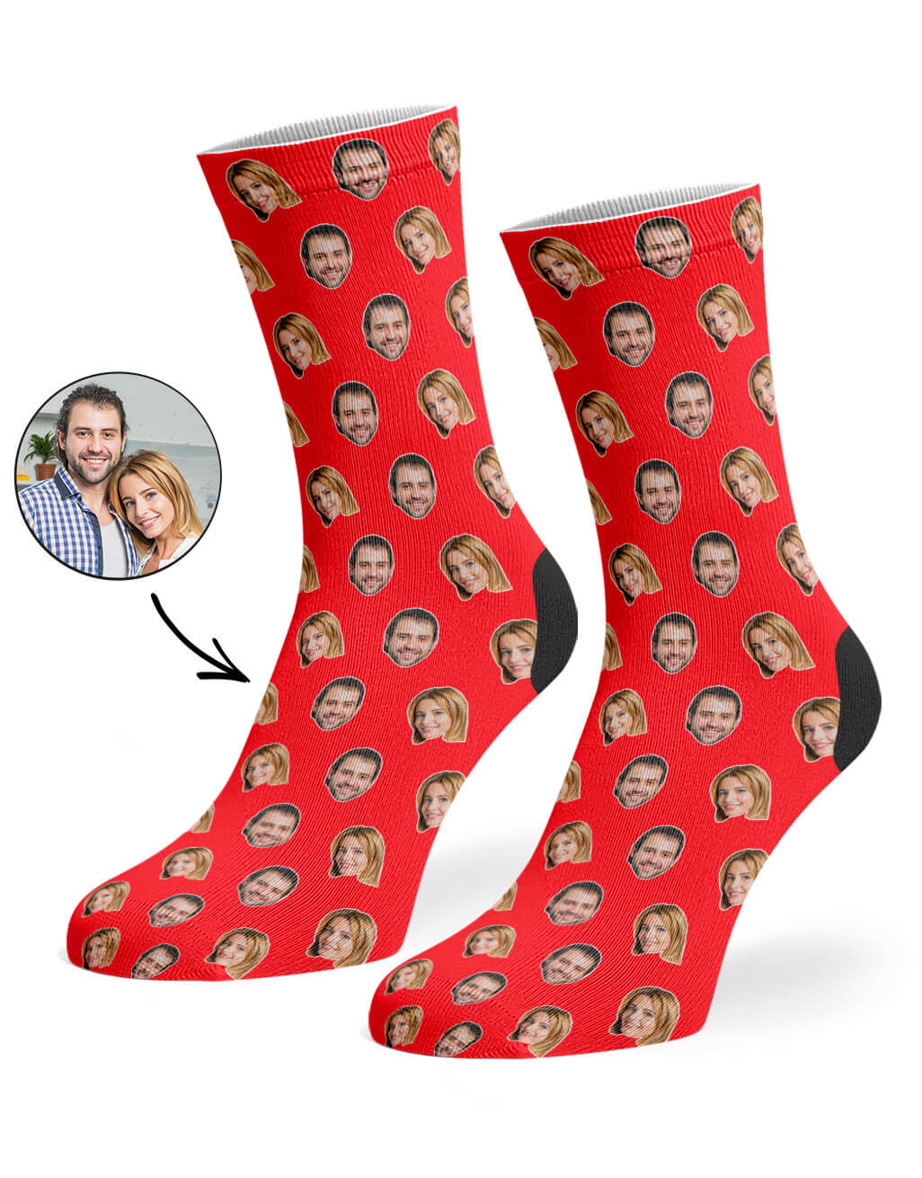 Couples Face Pattern Custom Socks