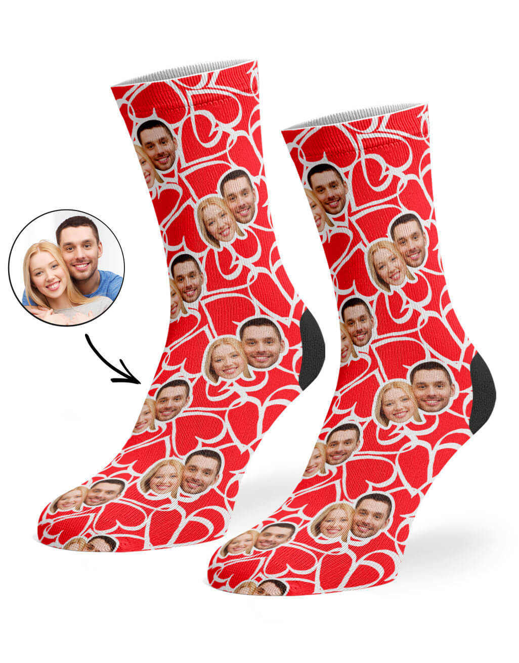 Doodle Hearts Custom Socks
