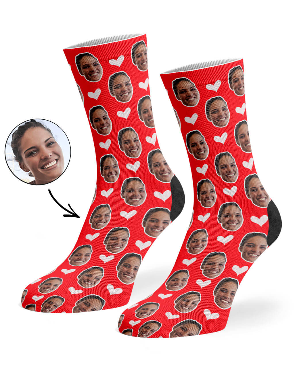 Face Hearts Custom Socks