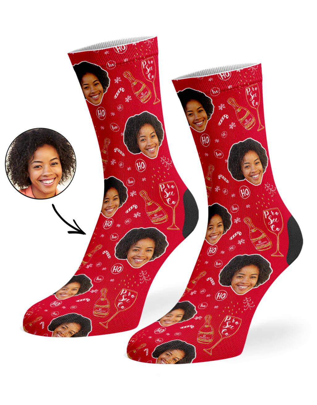 Prosecco-ho-ho-ho Custom Socks