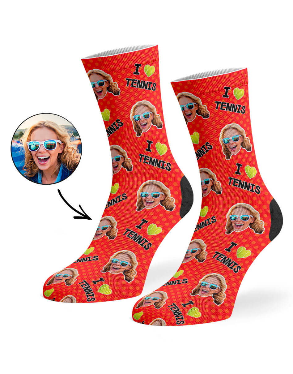 I Love Tennis Custom Socks