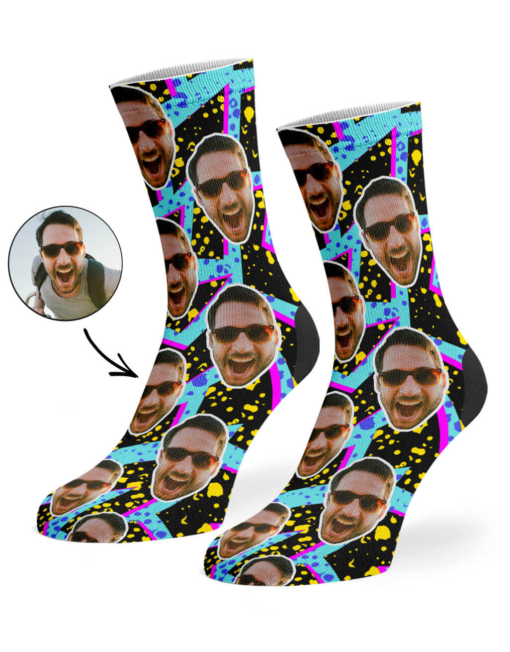 Retro Face Custom Socks