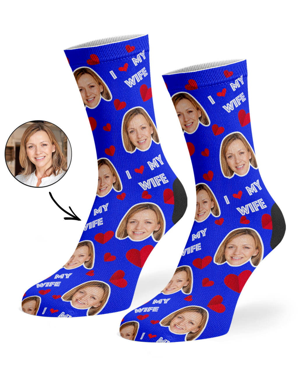 I Love My Wife Custom Socks
