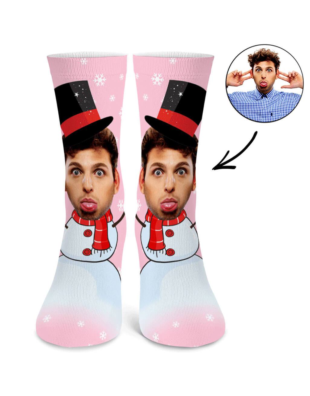 Snowman Face Custom Socks