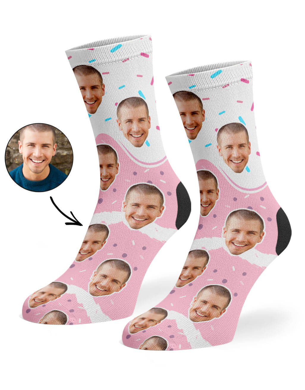Birthday Cake Strawberry Custom Socks