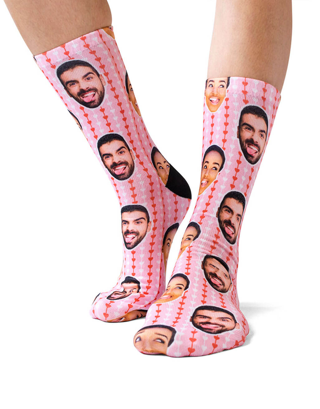 Striped Hearts Custom Socks
