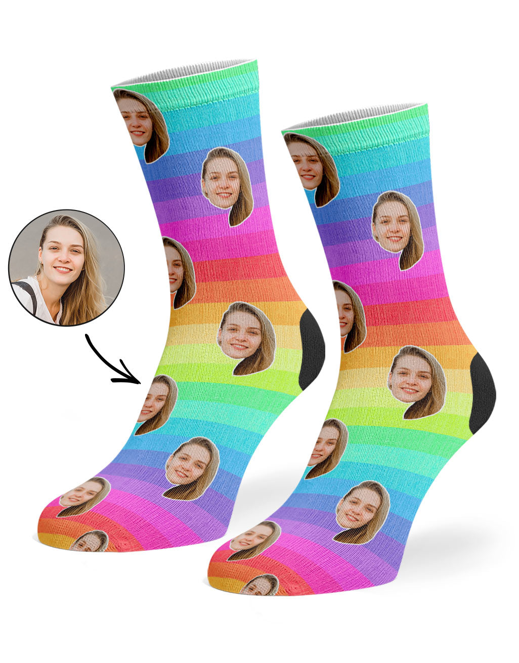 Striped Rainbow Custom Socks
