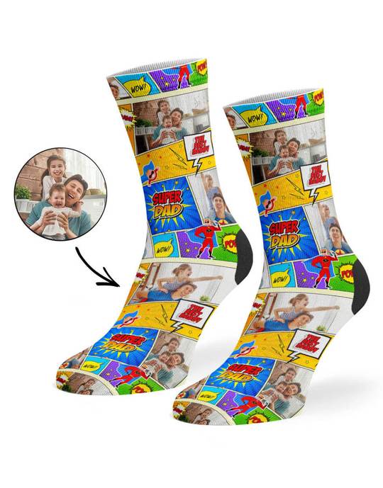 Super Comic Dad Custom Socks