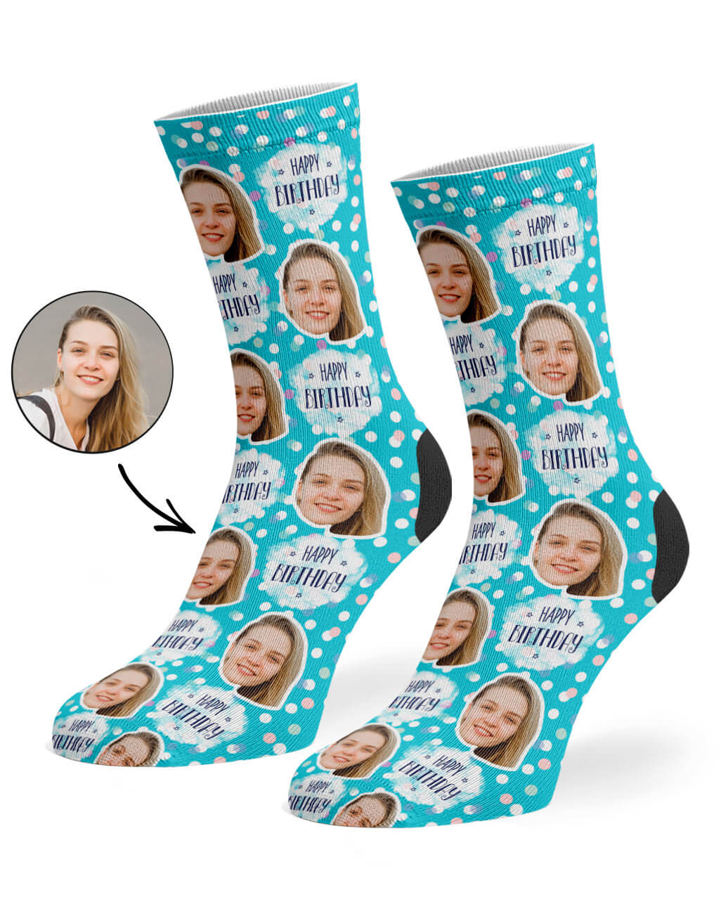 Spotty Birthday Custom Socks