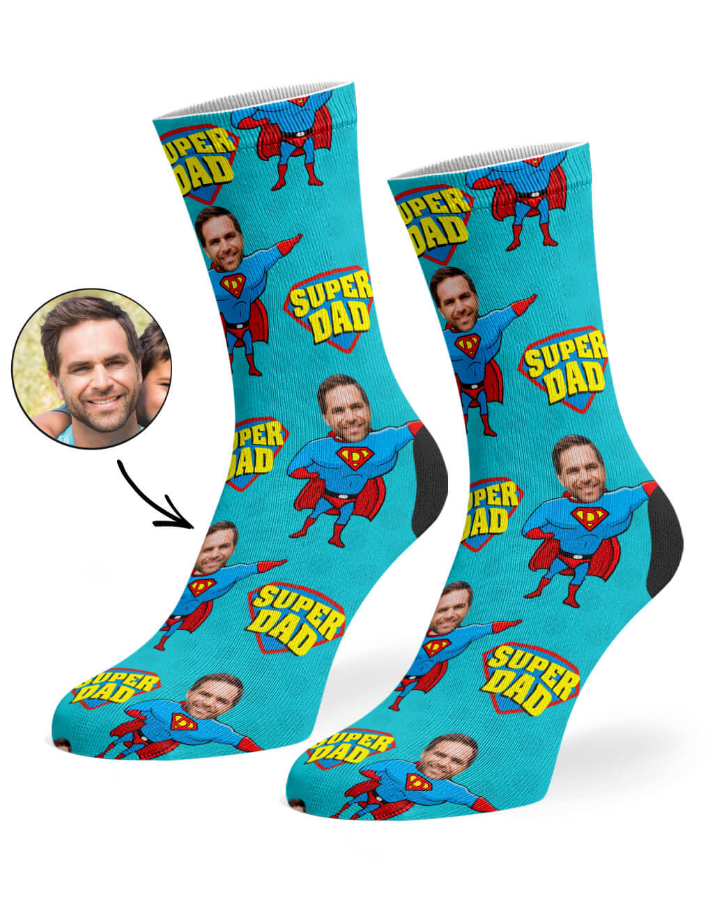 Super Hero Dad Custom Socks