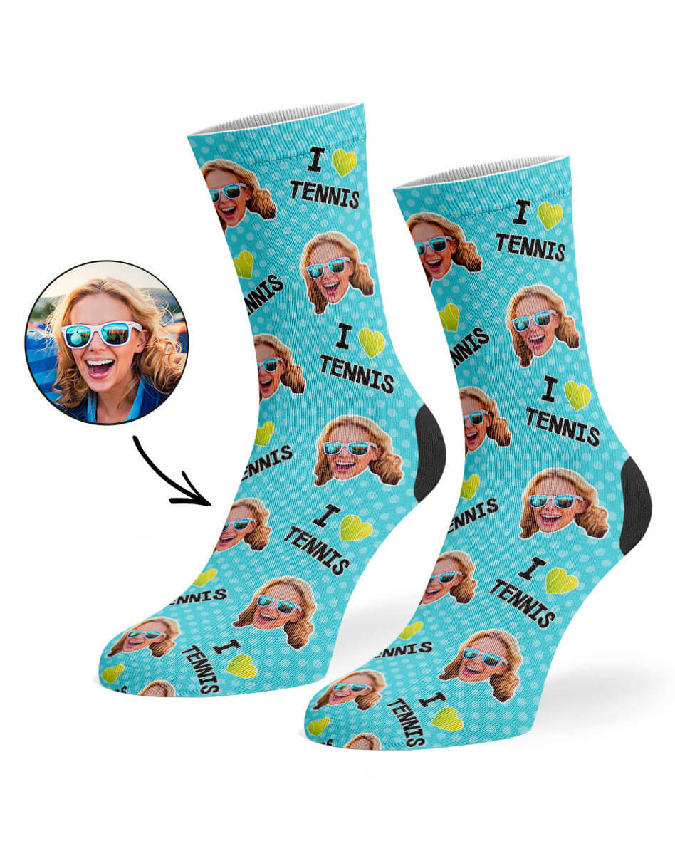 I Love Tennis Custom Socks