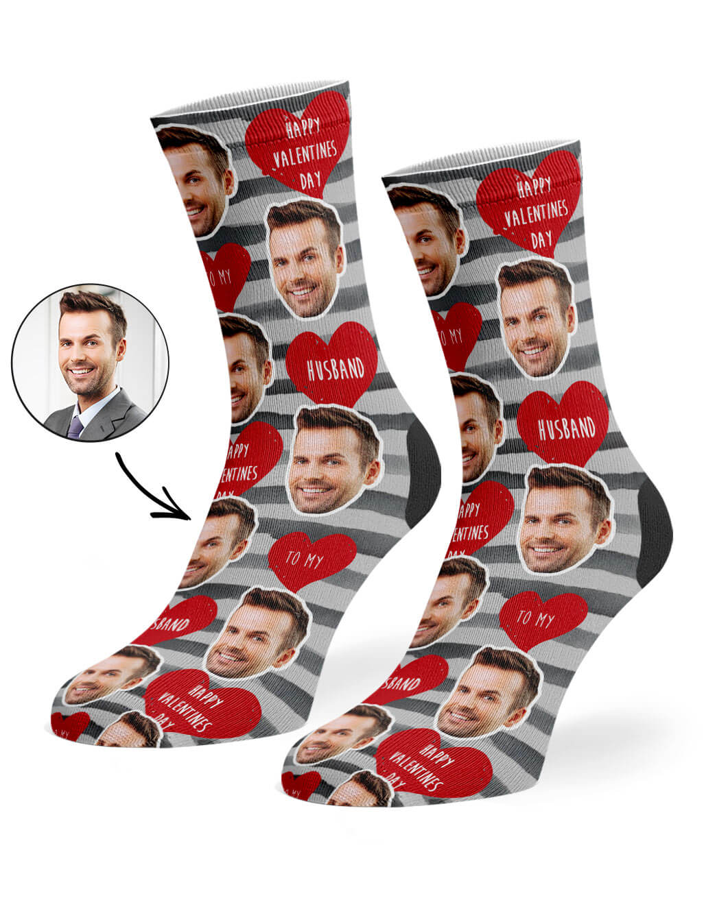Happy Valentines Husband Custom Socks
